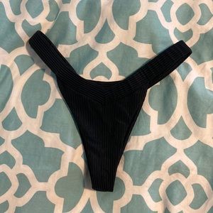 NWOT Black Ribbed Frankie’s Bikinis Bikini Bottom